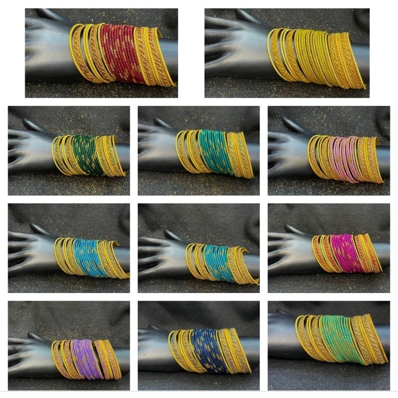 กำไลหลากสีสันจากอินเดียสวมกับผ้าส่าหรีเลเฮนกาindian colorful bangles from india wear with saree lehenga ราคาถูก Shopee Lazada