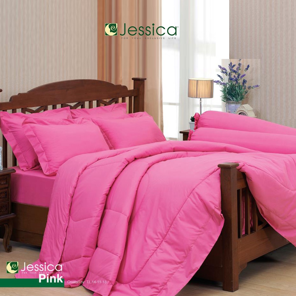 Jessica ชุดผ้าปูที่นอน ขนาด 3.5ฟุต + ผ้านวม 60x80นิ้ว (4ชิ้น) ลายPink