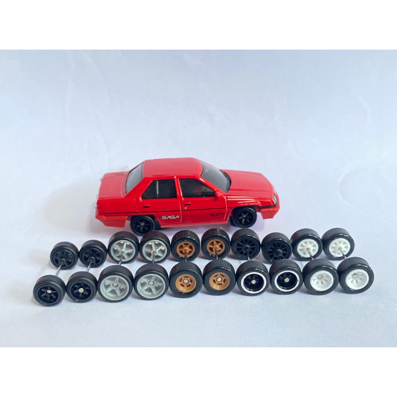ล้อยาง 1:64 สำหรับ ใส่ Hot Wheels Proton Saga (หรืออื่นๆ)