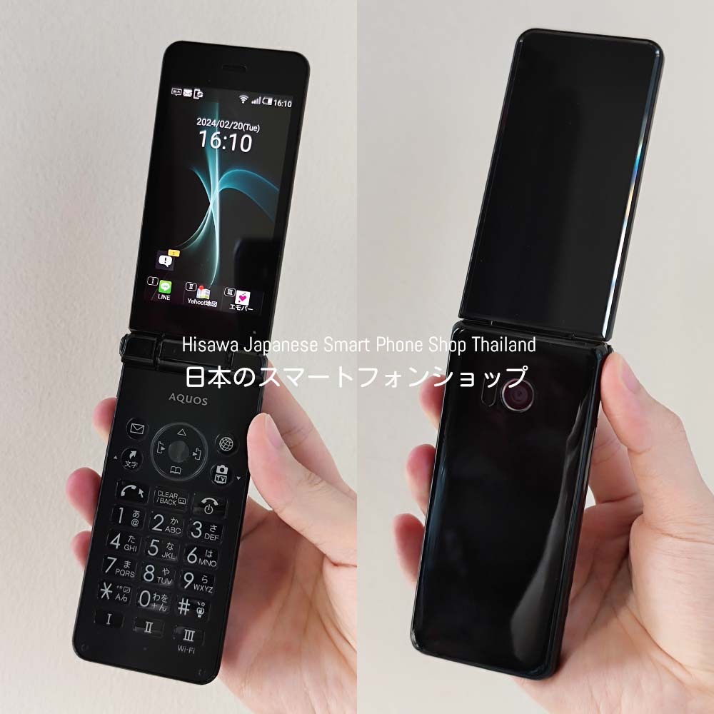 SHARP AQUOS K-TAI 2 (601SH) สีดำ มือถือฝาพับญี่ปุ่น โทรในไทยได้ หายาก - SoftBank #8226