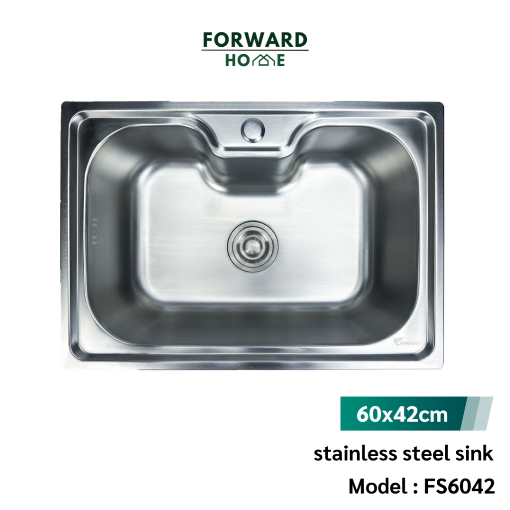 Forward ซิงค์ล้างจาน อ่างล้างจาน 1หลุม วัสดุสแตนเลส ขนาด60x42ซม stainless steel sink รุ่น FS6042