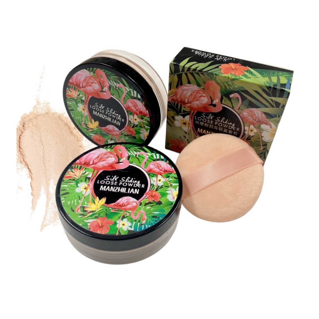 LOOSE POWDER: MANZHILIAN แป้งตลับ.สำหับใบหน้า แป้งฝุ่นเซ็ตผิว คุมมัน เนื้อละเอียดพิเศษ ที่ให้สัมผัสเนียนนุ่มดุจกำมะหยี่
