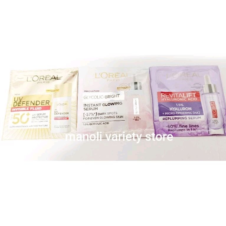 1.5 มล./1ซอง  Loreal REVITALIFT Hyaluronic กันแดด Micro Essence   ลอรีอัล บำรุงผิวหน้า Invisible