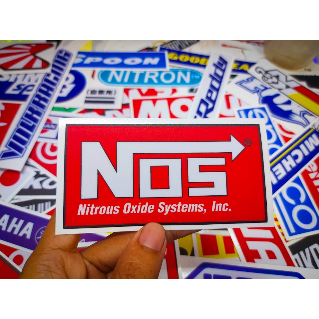 สติ๊กเกอร์ติดรถ NOS เคลือบกันรอย กันน้ำ เกรด 2 ปี ขนาด 11.5 x 6 เซนติเมตร l NOS sticker