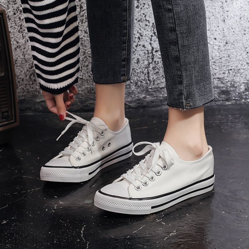 WALKING 👟 รองเท้าผ้าใบ สไตล์คลาสสิก ใส่​ได้​หญิง​และ​ชาย ทรงเตี้ย ใส่สบาย ระบายอากาศดี ไซส์ 36-44