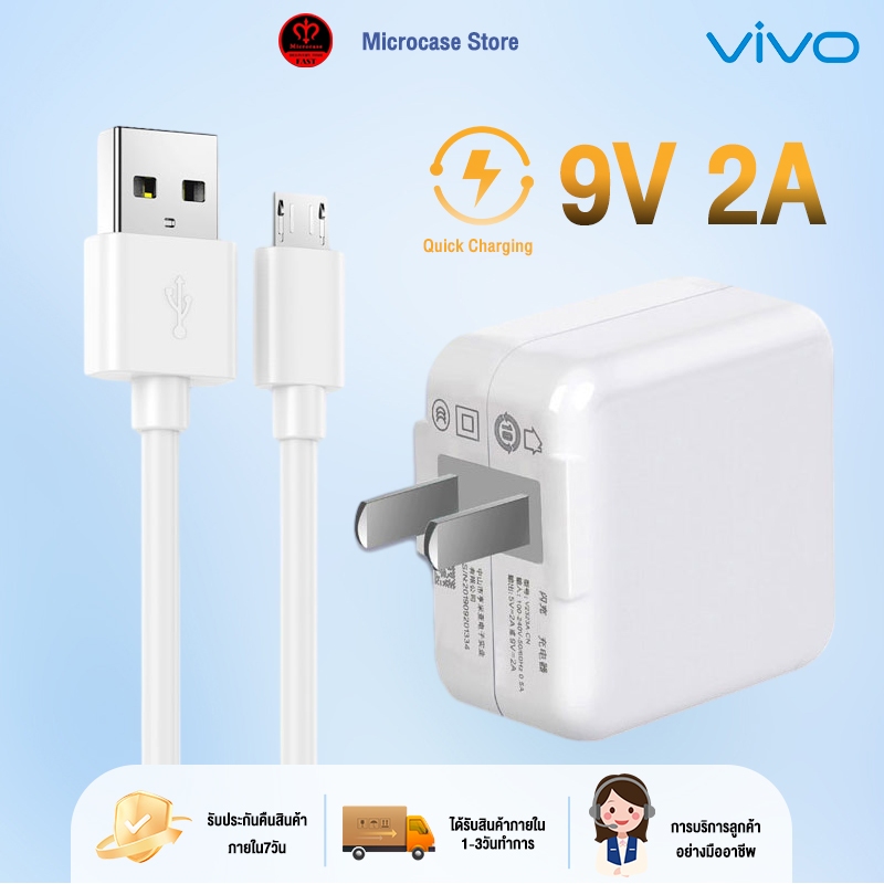 ชุดชาร์จ VIVO หัวชาร์จ+สายชาร์จ รองรับ VIVO V9 V7+ V7 V5s V5Lite V5Plus V5 V3Max V3 Y85 Y81Y71Y65Y55sY53 ชุด