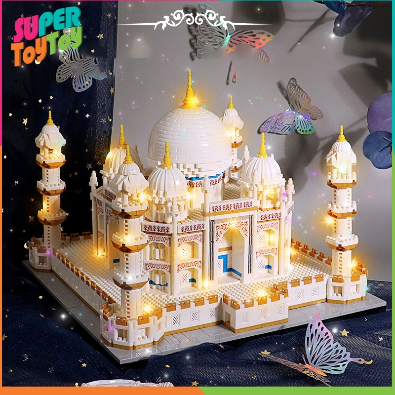 ตัวต่อ เมืองท่องเที่ยว อินเดียทัชมาฮาล Taj Mahal รูปปราสาท 3D ขนาดเล็ก ของเล่นเด็ก