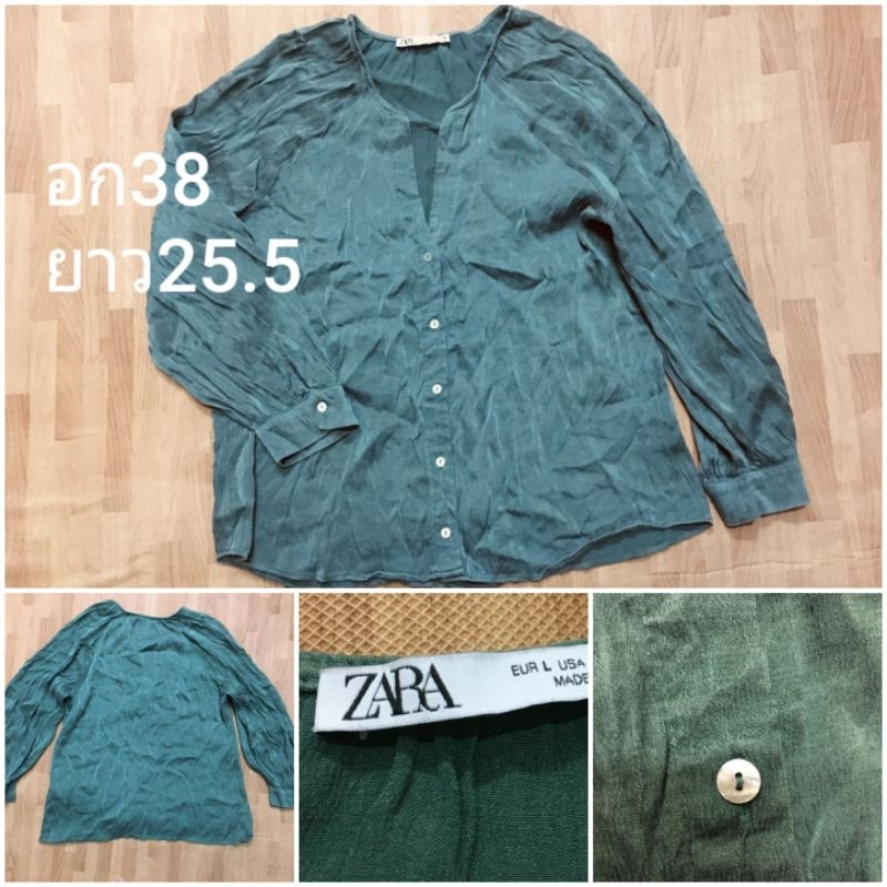 Zara blouse เสื้อแฟชั่นกระดุมหน้า ผ้าแบบกางเกงแพรเย็นๆพริ้วเบาสบาย