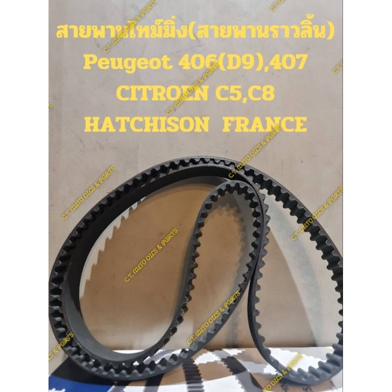 สายพานไทม์มิ่ง(สายพานราวลิ้น)
Peugeot 406(D9),407

CITROEN C5,C8

HATCHISON FRANCE

