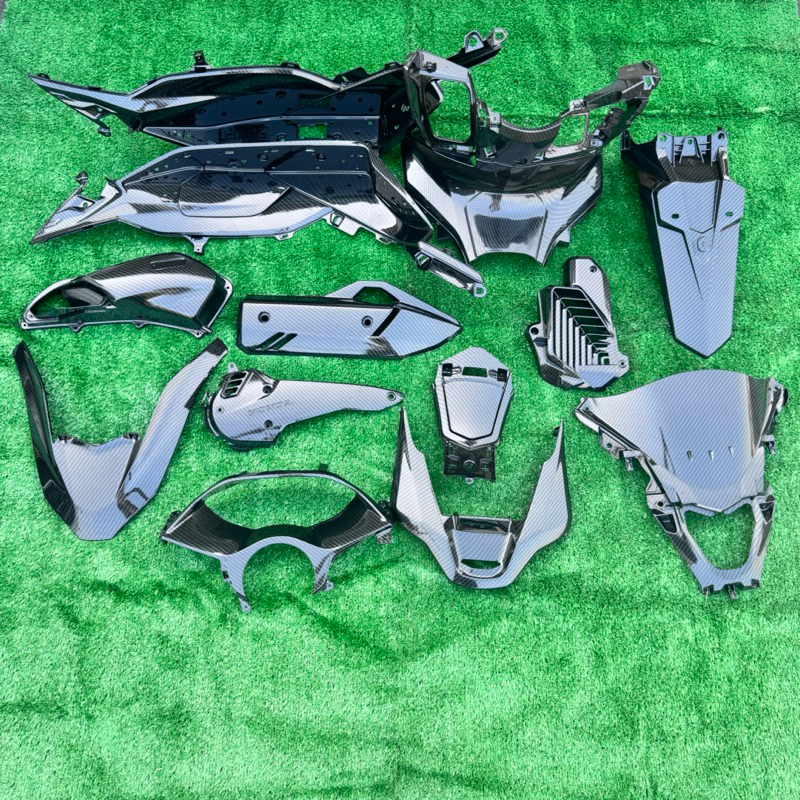 pcx160 ชิ้นดำแท้หุ้มฟีล์มลอยน้ำลายเเคฟล่าเคลือบเเล็กเกอร์2k PCX 160 2021-2023 อะไหล่แท้ อะไหล่เบิกศูนย์