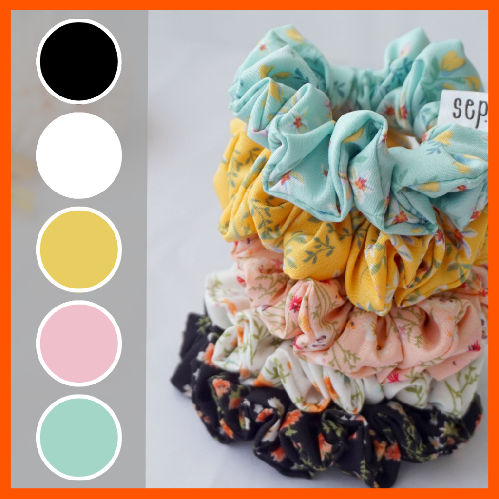 ลด 50% ขั้นต่ำ 150 บาท🧵 แฮนเมด 🌸🌼ไซส์ M  ยางรัดผมโดนัทรุ่น Flora