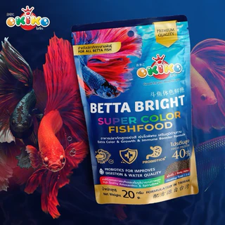 อาหารปลากัด Okiko Betta Bright Super Color อาหารปลากัดสูตรพรีเมี่ยม #ปลากัดทุกสายพันธุ์ ล๊อตใหม่เก็บได้นาน ซองซิปล๊อก
