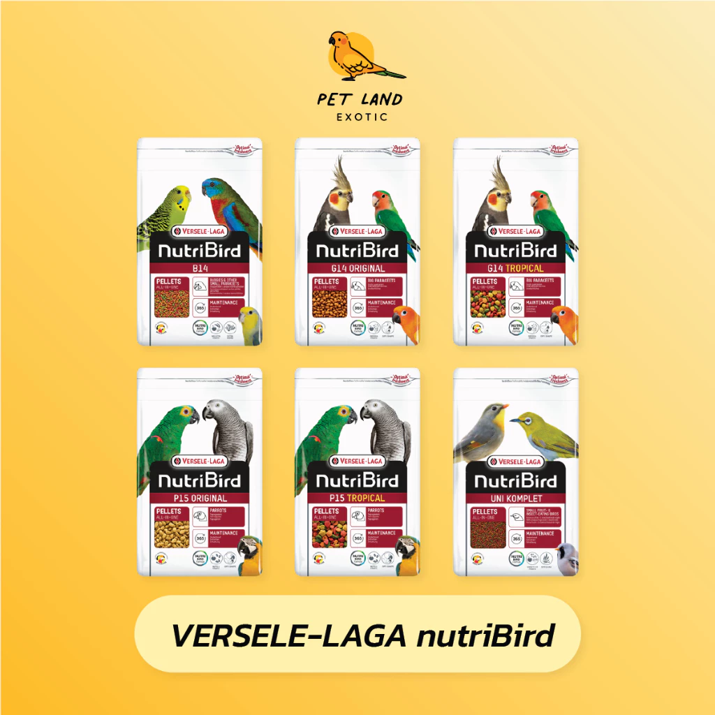 Versele-Laga อาหารนกแก้วNutrition bird B14/G14/P15/uni Kom /T16 นูทรีเบิร์ด บี14/จี14/พี15 800g/1kg ยกถุง