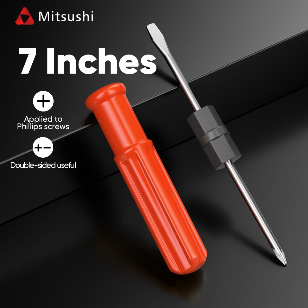 Mitsushi ไขควงสลับหัว 2 in 1 ไขควงสลับด้าม 7 นิ้ว ไขควงหัวสลับ ไขควง ไขควงหัวแฉก ไขควงหัวแบน ไขควงสลับ