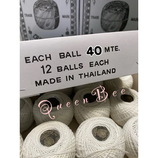 ด้ายตราต้นมะพร้าวดำ สีขาว#2 จำนวน 1 โหล (12 กลุ่ม)