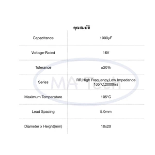 1000uf 16v Capacitor 1000uF16V คาปาซิเตอร์ 1000uF16V ตัวเก็บประจุ ตัวC 16v1000uf (1 ชุดมีจำนวน 3 ชิ้น)