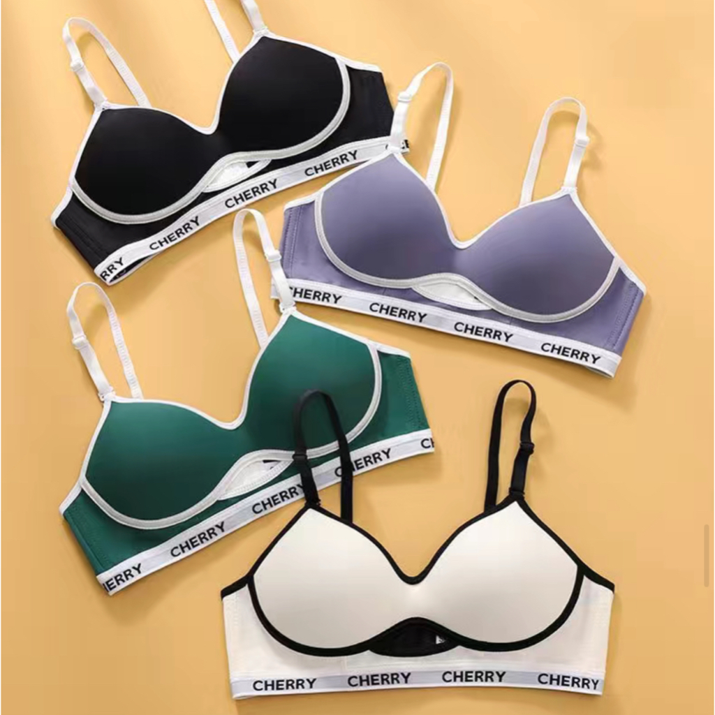 สินค้าพร้อมส่งจากไทย Fittiger บราไร้โครงแฟชั่น ขอบยางยืดแต่งลายอักษรสุดเก๋ สปอร์ตบราแฟชั่น NY197