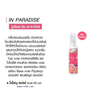 cute Press Cologne Spray น้ำหอม ญาญ่า คิวเพรส โคโลญ สเปรย์ ขนาด 60 มล ครบกลิ่น