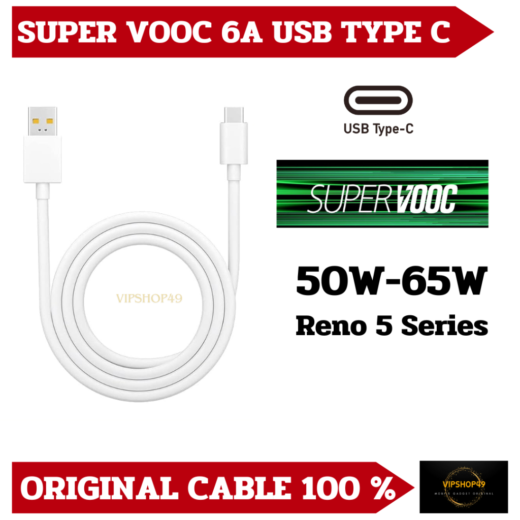 สายแท้ 100% OPPO สายชาร์จ 65W SUPER VOOC TYPE C USB พอร์ต สีส้ม สำหรับรุ่น R17 PRO RENO SEIRES ชาร์จไว มีประกัน 1 ปี