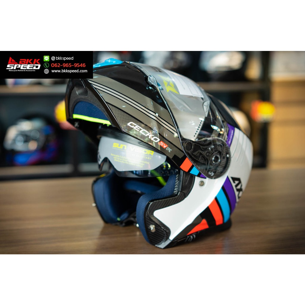 AXXIS GECKO SV Epic B7 Gloss Blue ยกคาง มีแว่นกันแดด