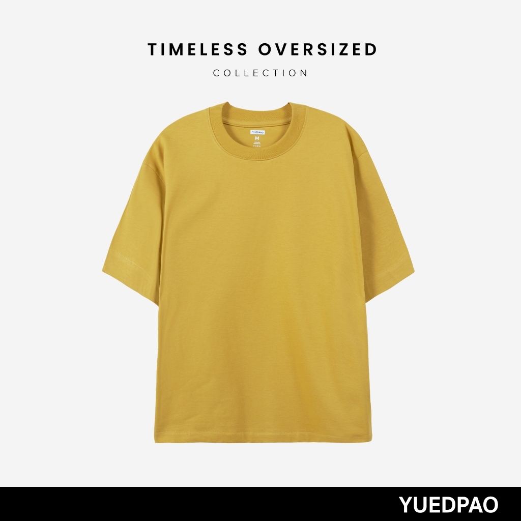 Yuedpao Oversized Timeless ผ้าหนา ยับยาก รีดง่าย เสื้อยืดโอเวอร์ไซส์ ดีไซน์คลาสสิค เสื้อยืดเปล่า สี  Mustard