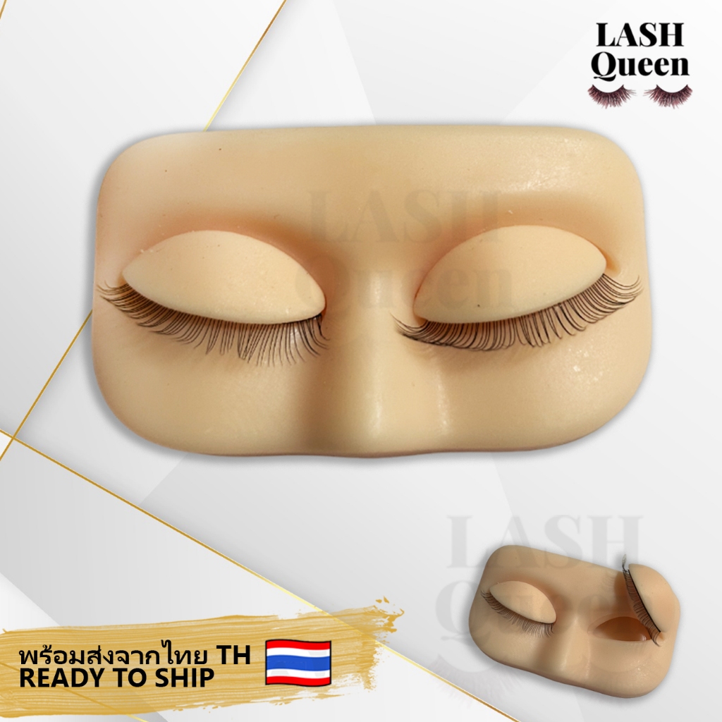 LASH QUEEN Lash Mannequin Head หัวหุ่นฝึกต่อขนตา แบบโชว์ขนตา หุ่นโชว์ขนตา แบบโชว์ขนตาเสมือนจริง 7040