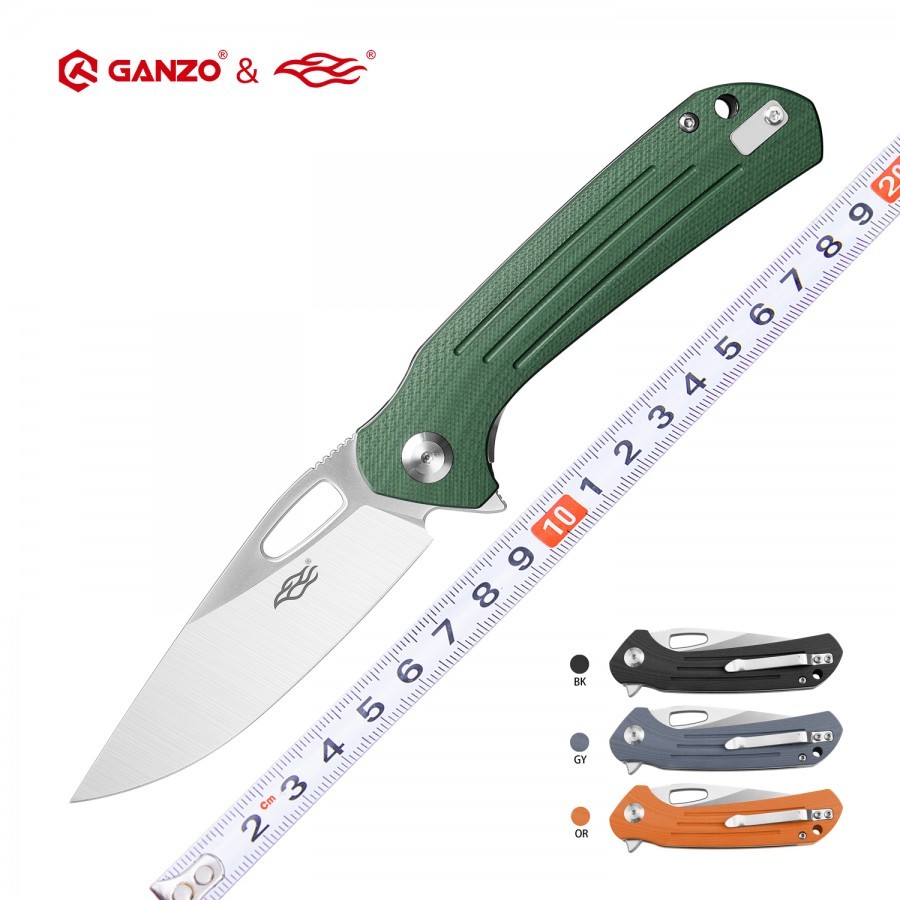 มีดแคมป์ pocket knife Ganzo FH921 ของแท้100% ใบ 3.3" เหล็ก D2, flipper, liner lock มีดเอนกประสงค์ มีดเดินป่า EDC