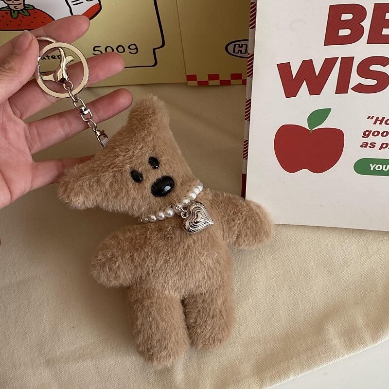 (พร้อมส่ง🐻) Teddy bear pearl necklace plush doll พวงกุญแจหมี พวงกุญแจห้อยกระเป๋า