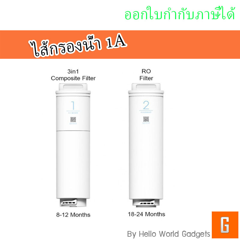 ใช้กับ Mi Water Purifier 1A / 500g kitchen Filter - ไส้กรองเครื่องกรองน้ำอัจฉริยะ 1A และ 400G/500G