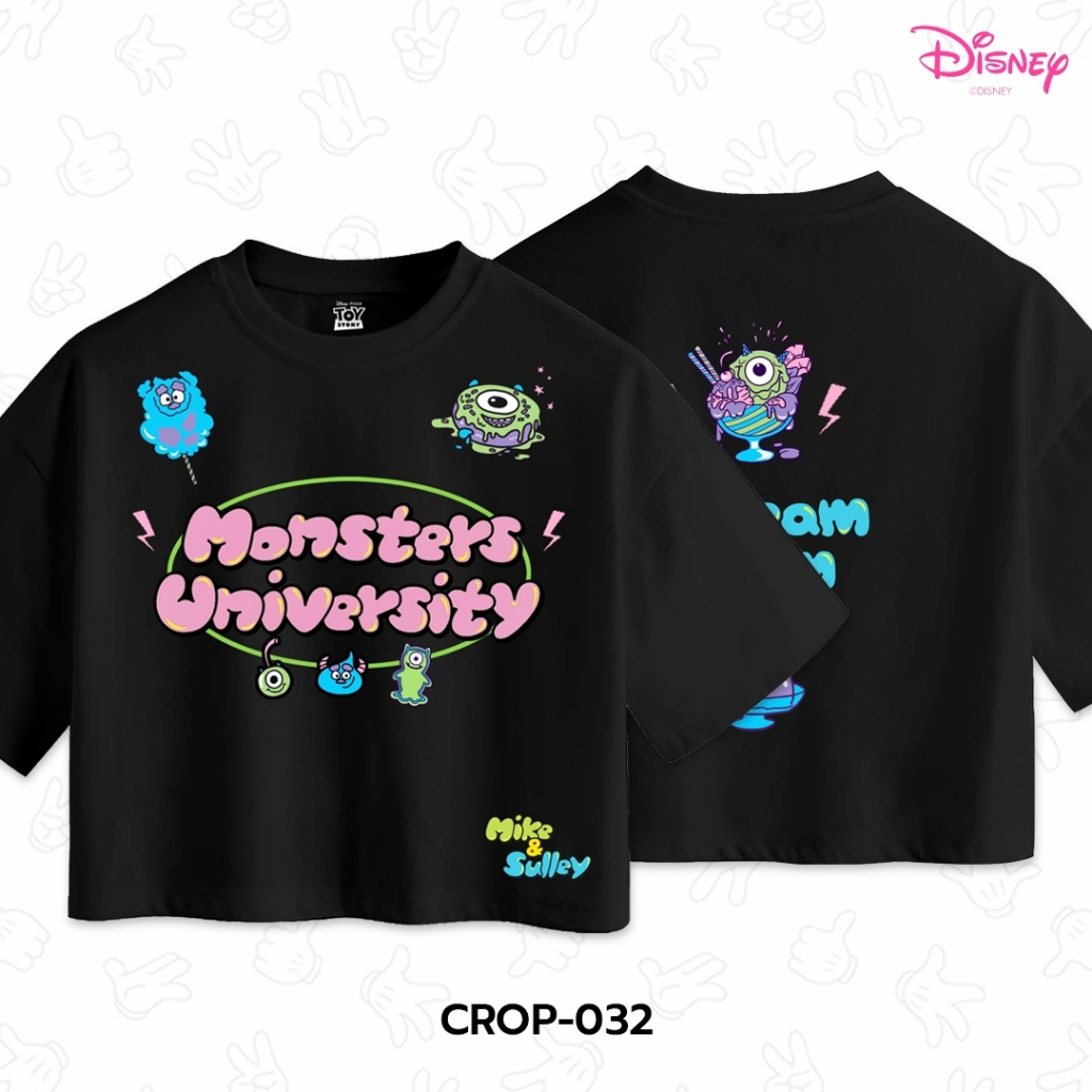 Power 7 Shop เสื้อครอป "Monsters University" ลายลิขสิทธ์แท้ DISNEY (CROP-032-DFT)