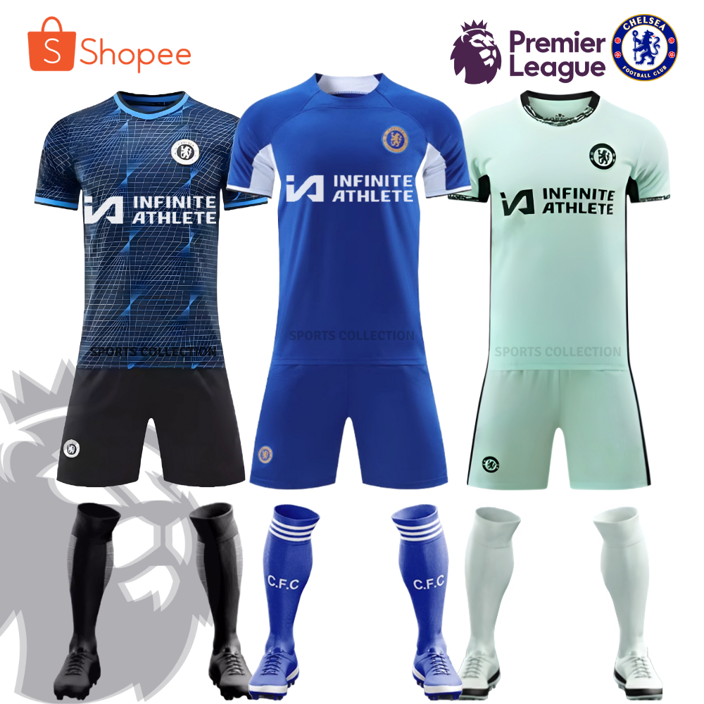 ชุดฟุตบอล Chelsea Home-Away- Third Kit 2023-24,เชลซี 2023-2024,ชุดบอล Chelsea 23-24 เสื้อ+กางเกง M-X