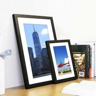 กรอบรูป 4x6 นิ้ว/6x8 นิ้ว/A4 สีขาว สีดำ กรอบรูปไม้ มีแผ่นพลาสติกใส แต่งบ้าน