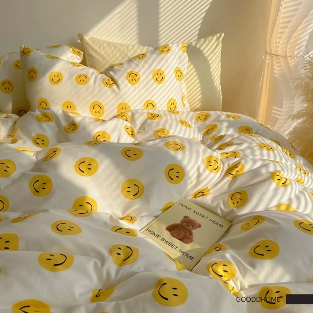 New ผ้าปูที่นอนลายน้องSmile มีให้ครบชุด ฝ้ายแท้ ยิ่งซีกยิ่งนิ่ม  มีให้ครบ 3 ขนาด 3.5 | 5 | 6 ft thumbnail 5