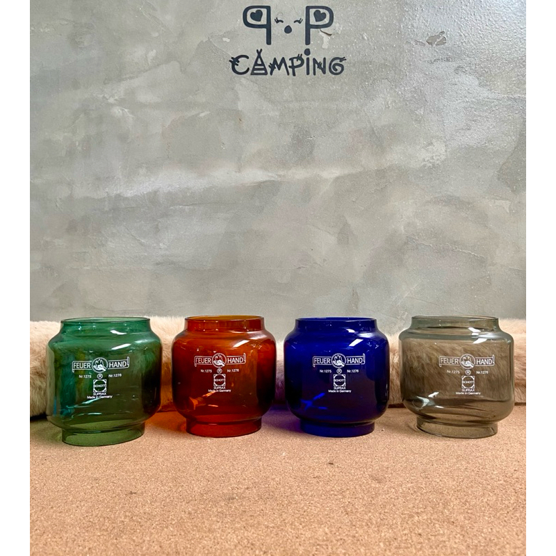 โป๊ะแก้ว สำหรับ Feuerhand baby  275, 276  Dietz D76,D78 แก้วทนไฟ100% สีสวยงาม มี 4 สี สีชาเข้ม  เขียว  น้ำเงิน  และ เทา