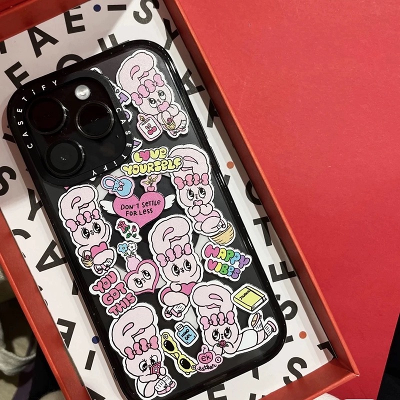 ส่งจากไทยใน24ชม. เคสไอโฟน 14 13 12 11 Pro Max เคส for iPhone 11 กระต่าย อะคริลิค พกง่ายๆ การป้องกันการตก Case