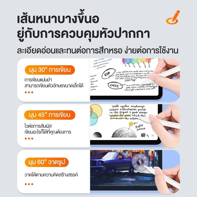 Actual 🇹🇭 ปากกาทัชสกรีน พร้อมจอแสดงผลพลังงานดิจิตอล สำหรับ for i pad gen10/9/ mini6/5 i pad Pro11/12.9 /Air5/4 - รูปที่ 5