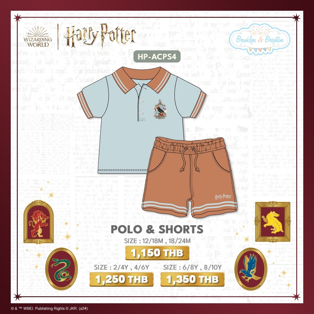 Harry Potter Arts  Crafts ชุดแฮร์รี่พอตเตอร์ - Polo Shorts (12/18M - 8/10Y)