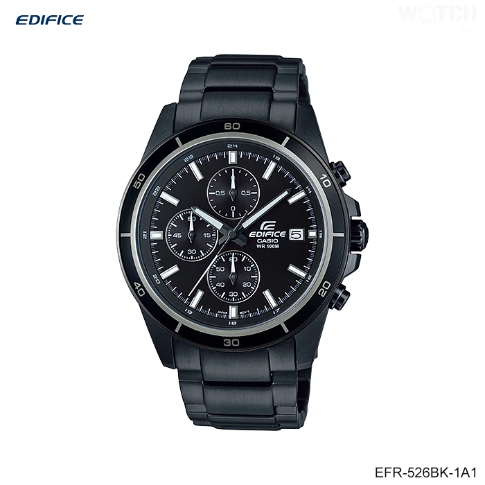 Casio Edifice Analog นาฬิกาข้อมือผู้ชาย สายแสตนเลส EFR-526BK-1A1