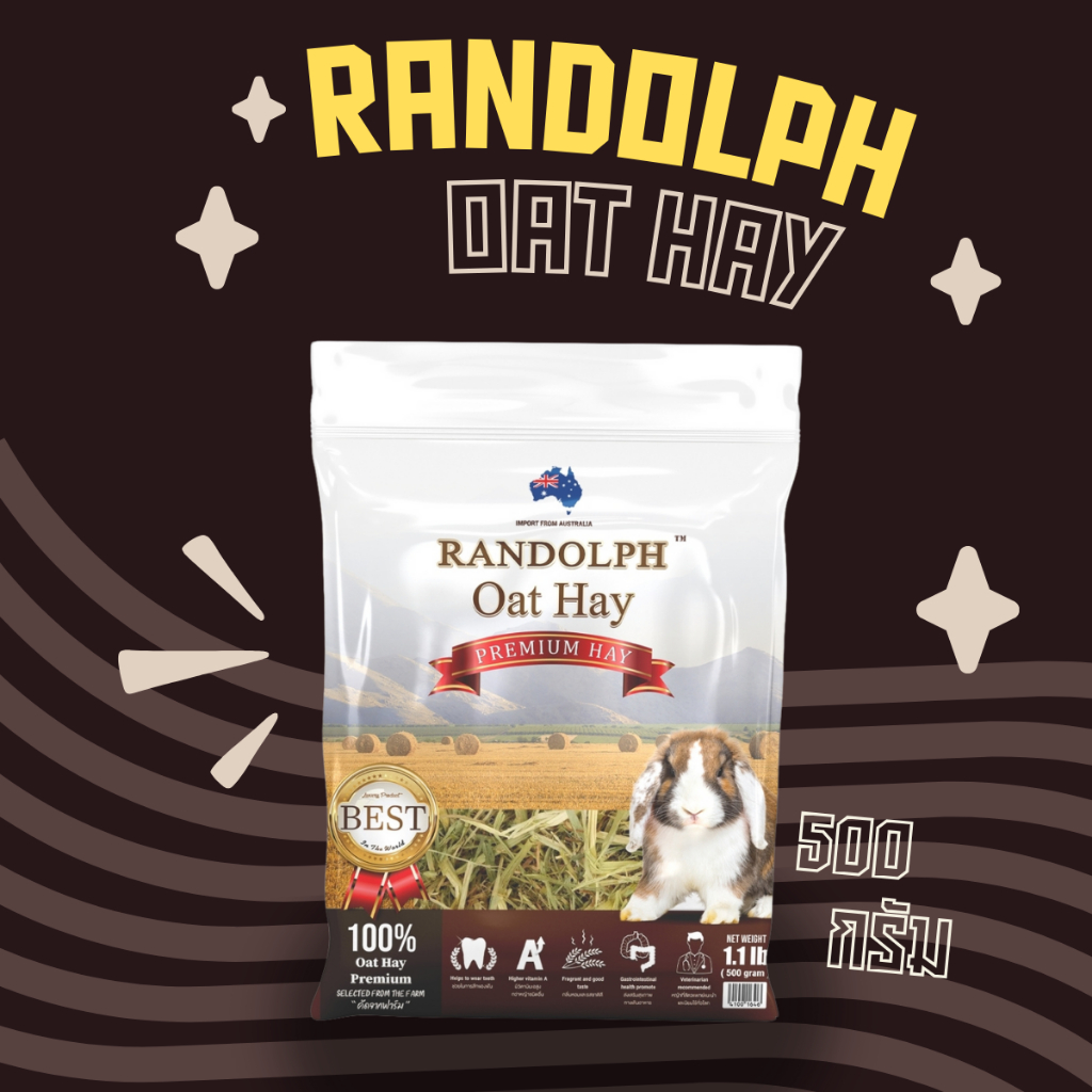 (พร้อมส่ง) Randolph Oat Hay  500g หญ้าโอ๊ตคุณภาพสูงใหม่สดจากฟาร์ม