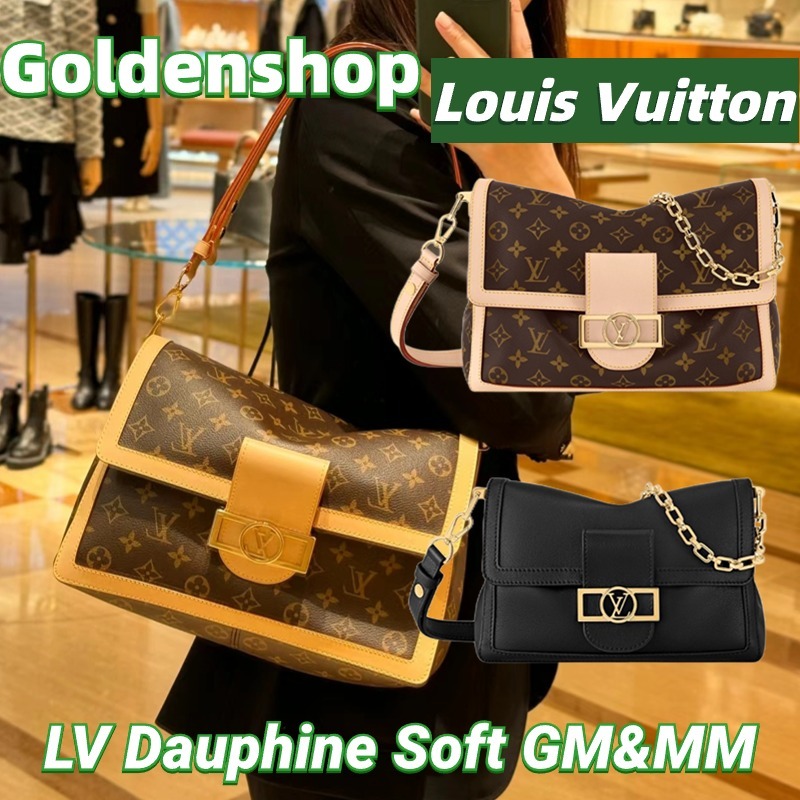 New!!🍒หลุยส์วิตตอง Louis Vuitton Dauphine Soft GM&amp;MM Bag LV กระเป๋าสะพายเดี่ยว