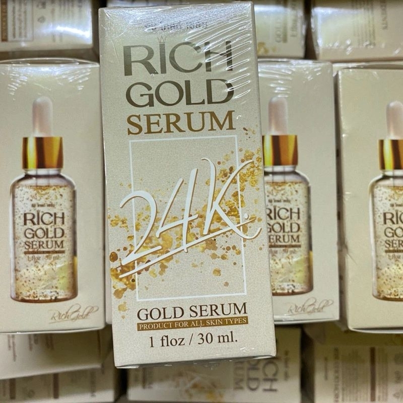 6 กล่อง เซรั่ม ริช โกลด์ ทองคำแท้24เค  rich gold serum 24k treatment wrinkle face30ml