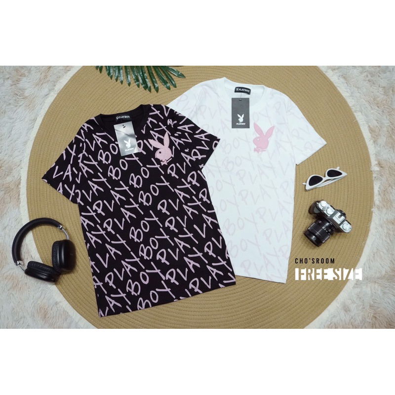 มาใหม่⭐️เสื้อยืดเพลบอย งานสกรีนเต็มตัวปักหน้าอกแน่นๆสีโครตน่ารัก ใส่แล้วดูดีน่าร