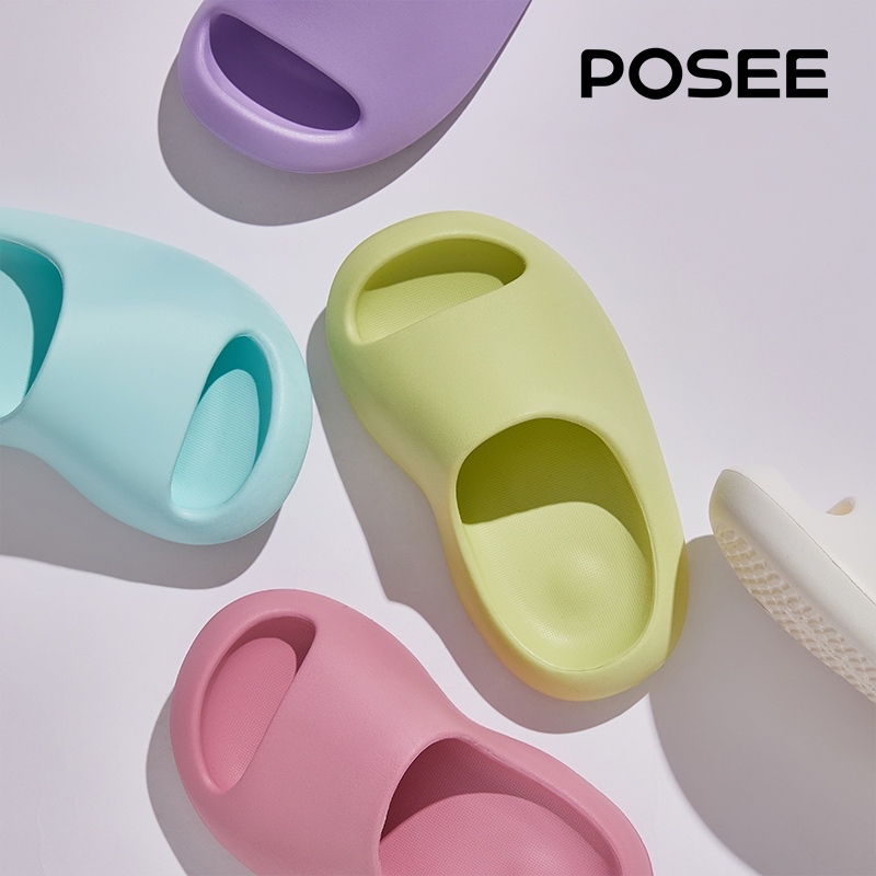 POSEE นุ่มลื่นเด็กในร่มรองเท้าแตะสำหรับผู้ชายและผู้หญิงเด็กฤดูร้อนเล่นกลางแจ้งและห้องนอนห้องน้ำเรียบ