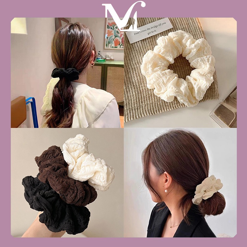 [พร้อมส่งจากไทย] กิ๊บติดผมแฟชั่น เชือกมัดผมทรงกลมสไตล์เรโทร เทรนด์สไตล์เกาหลี มีหลายสีให้เลือก