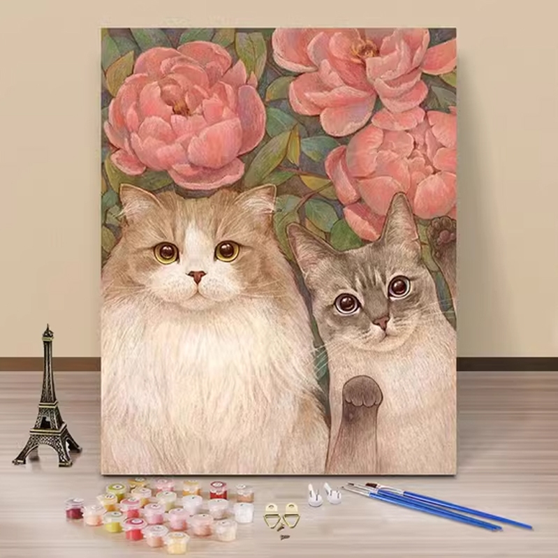 ชุดภาพวาด ระบายสีตามตัวเลข 30×40 ซม. DIY ขึงเฟรมไม้พร้อมอุปกรณ์ ขนาด ฝึกสมาธิ ของขวัญ