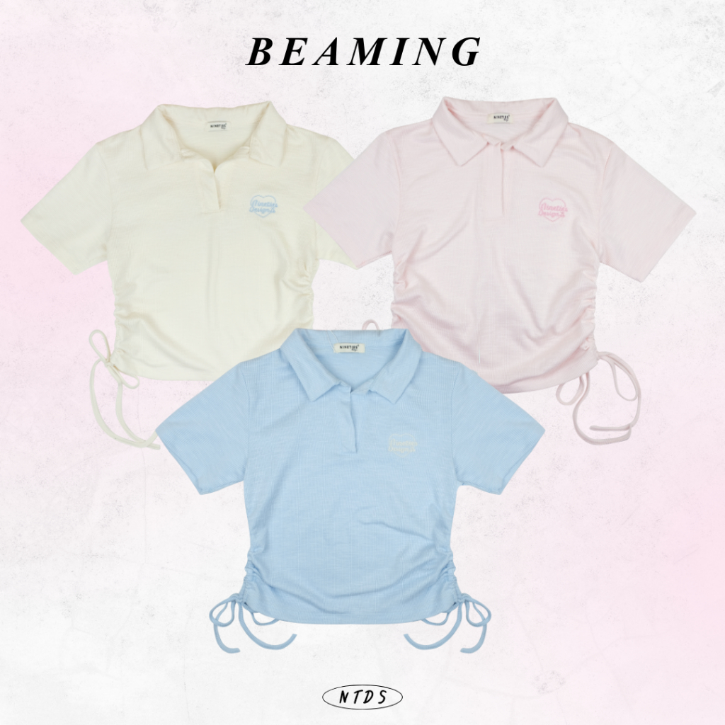 Nineties Design เสื้อโปโลผูกเชือกข้าง รุ่น Beaming (ใส่โค้ด NTDDEC1 ลดสูงสุด 60)