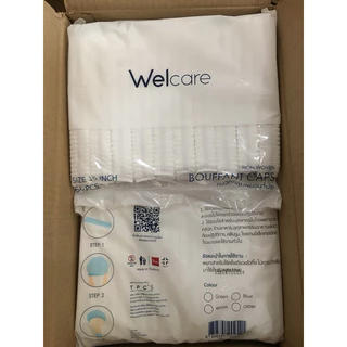 หมวกตัวหนอน​ Welcare ขนาด ​19​ นิ้ว​ แพ็คละ ​50​ ชิ้น