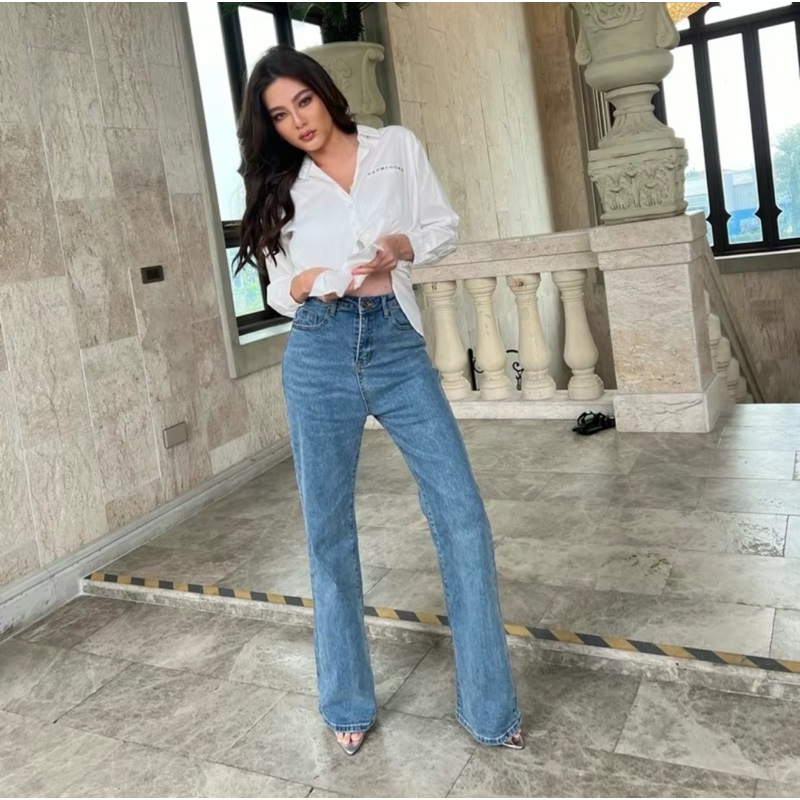 No.PTJ3676 กางเกงยีนส์ Promthong bkk สีอ่อน size M