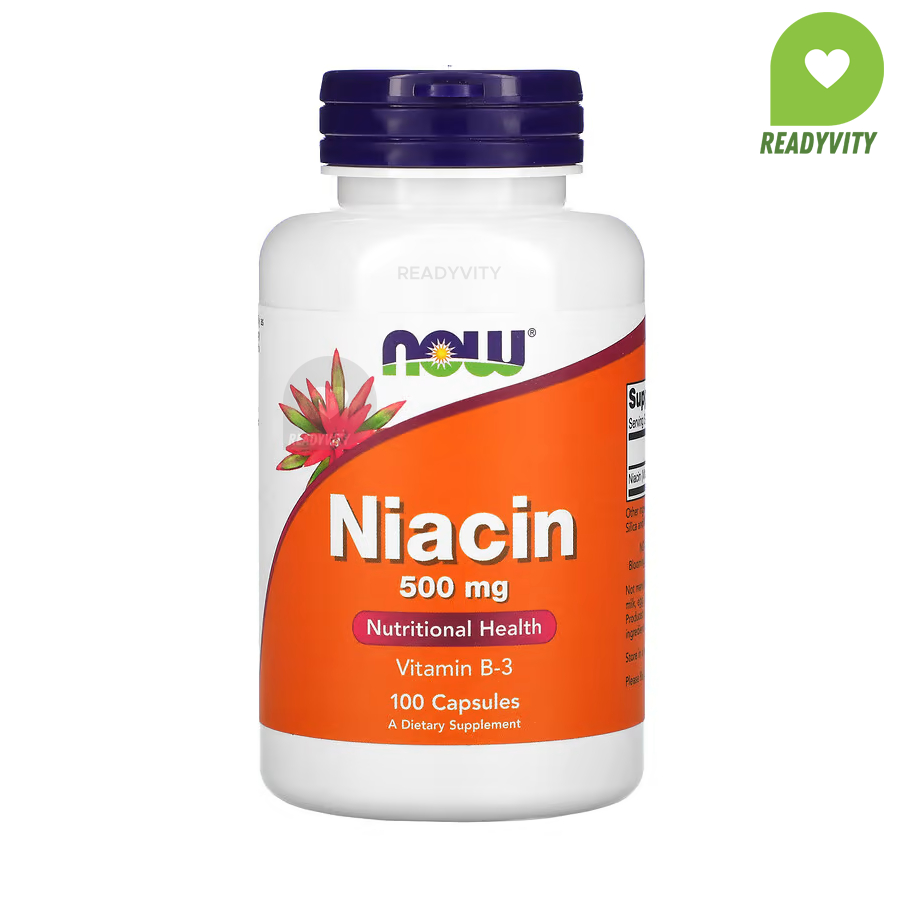 NOW Foods, Niacin, 500 mg, 100 Veg Capsules