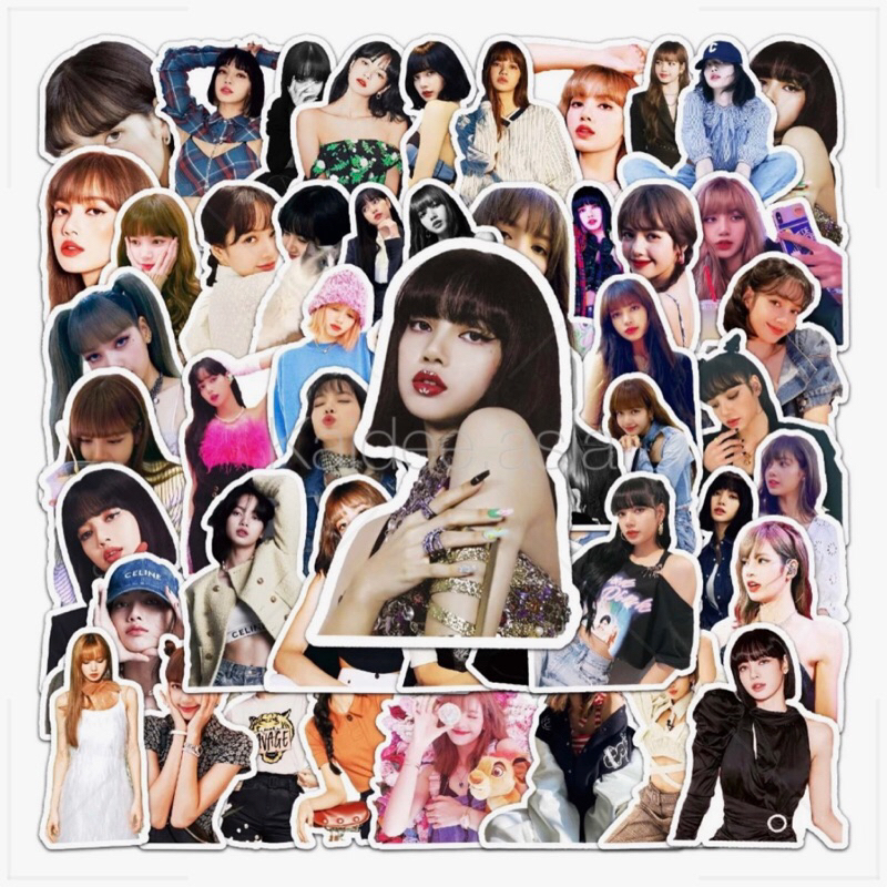 ขายดี Sticker S65 สติกเกอร์ กันน้ำ ลาย Lisa Blackpink สำหรับตกแต่ง งาน DIY จำนวน 50 ชิ้น